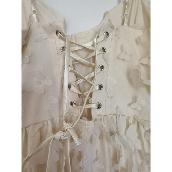 Whimsical Butterfly Dress Size Small Thirty Thirty LA Ivory Cream Midi - Picture 10 of 12